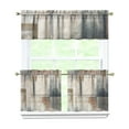 thumbnail image 1 of Gray Abstract Oil Painting 3-Piece Kitchen Curtains Set Kitchen Curtains Sets with Valance for Windows Rod Pocket Machine Washable Kitchen Decor Decorations (54"x18"+2x27.5"x24"), 1 of 6