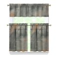 thumbnail image 1 of Gray Abstract Oil Painting Kitchen Curtain Valance 3 Piece Set for Kitchen Curtains and Valance Set Short Curtain Sink Window Decor 36 Inch Small Window Treatment Tier 27.5x36 Length, 1 of 6