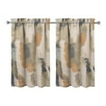 thumbnail image 1 of Gray Abstract Oil Painting Kitchen Curtains - Vintage Tier Cafe Curtains for Bathroom Living RV Rod Pocket Window Drapes 36 Inch 2 Panels Set 28"x36" Window Treatment Tiers, 1 of 4