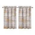 thumbnail image 1 of Gray Abstract Oil Painting Kitchen Curtains - Vintage Tier Cafe Curtains for Bathroom Living RV Rod Pocket Window Drapes 36 Inch 2 Panels Set 28"x36" Window Treatment Tiers, 1 of 4