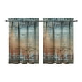 thumbnail image 1 of Gray Abstract Oil Painting Kitchen Curtains - Vintage Tier Cafe Curtains for Bathroom Living RV Rod Pocket Window Drapes 36 Inch 2 Panels Set 28"x36" Window Treatment Tiers, 1 of 4