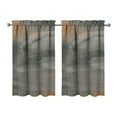 thumbnail image 1 of Gray Abstract Oil Painting Kitchen Curtains - Vintage Tier Cafe Curtains for Bathroom Living RV Rod Pocket Window Drapes 36 Inch 2 Panels Set 28"x36" Window Treatment Tiers, 1 of 4
