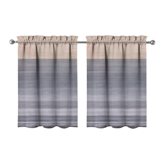 Gray Abstract Oil Painting Kitchen Curtains - Vintage Tier Cafe Curtains for Bathroom Living RV Rod Pocket Window Drapes 36 Inch 2 Panels Set 28"x36" Window Treatment Tiers