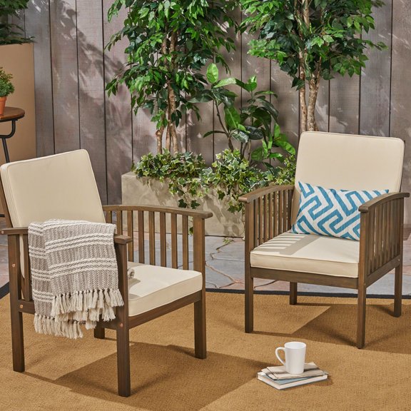 Gray Acacia Wood Frame - Weatherproof Outdoor Seating - Beach - Inspired Backyard