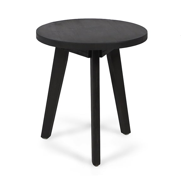 Gray Acacia Wood Tripod Side Table