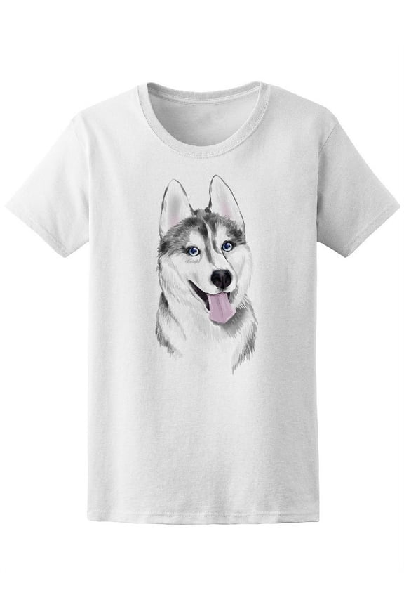 Gray Adult Siberian Husky Dog T-Shirt Women -Image by Shutterstock, Female Small
