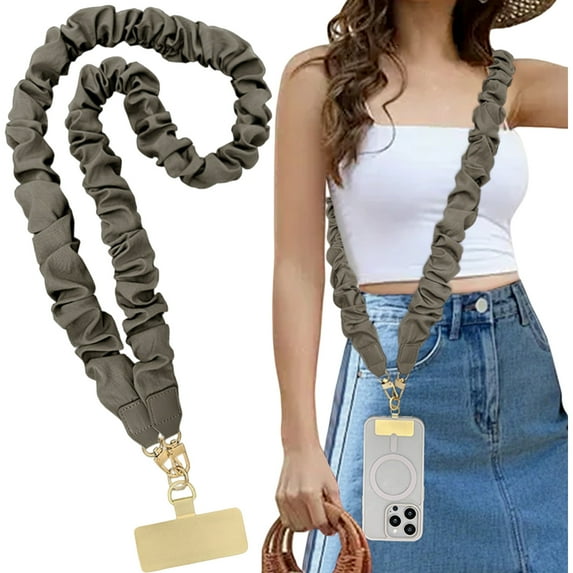 Gray Anti-Theft Id Multi-Use Universal Phone & Wallet Lanyard With Adjustable Strap, Sturdy Connectors, Lightweight & Compact Build - Multi-Functional For Smartphones & Wallets,