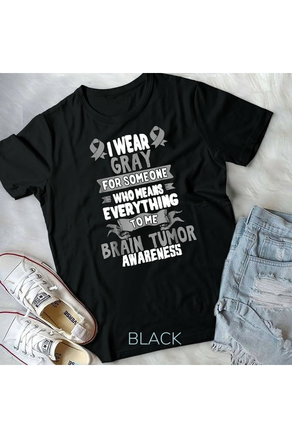 Gray Awareness Ribbon - Gift for Brain Cancer Patients Unisex T-shirt