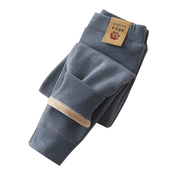 Gray Baby Fleece Lined Wool Stockings for Children Boy Girl Winter Fall Warm Thick Fuzzy Straight Leg Plain Long Leg Trousers Pants Leggings Stockings Child 2025 3 Years