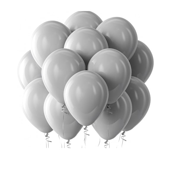 Gray Balloons 100 Pcs 12 Inch Matte Pink Balloon for Baby Shower Valentine's Day Princess Birthday Party Decorations(Gray, 100Pcs)