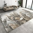 thumbnail image 1 of Gray Banana Palm Leaves Area Rugs, Simple Tropical Rainforest Plants Living Room Carpet, Non-Slip Mat Non-Skid Durable Enough Light Texture Apply To Home Decor Entryway Hallway 1x2ft, 1 of 6