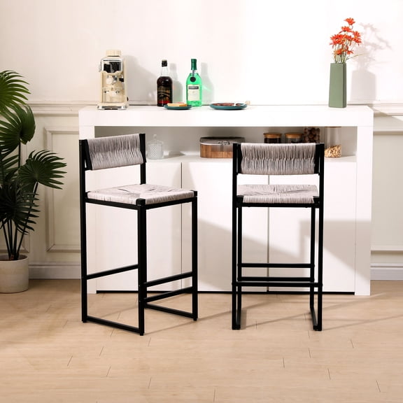 Gray Bar Stools with Sturdy Four - Leg Structure / Versatile for Different Occasions