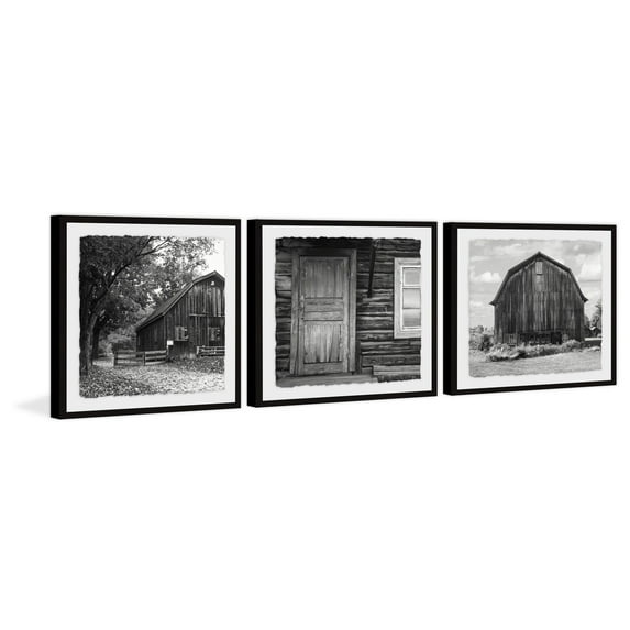 Gray Barn House Triptych