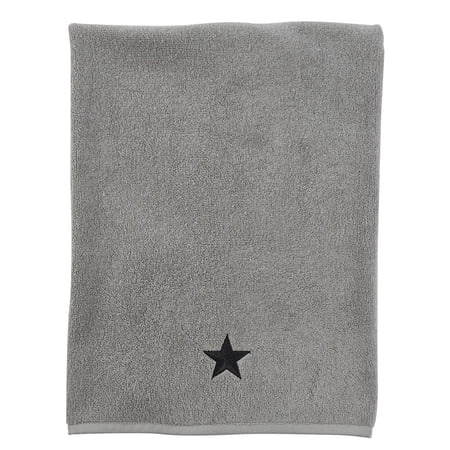 Gray Bath Towel - Black Star