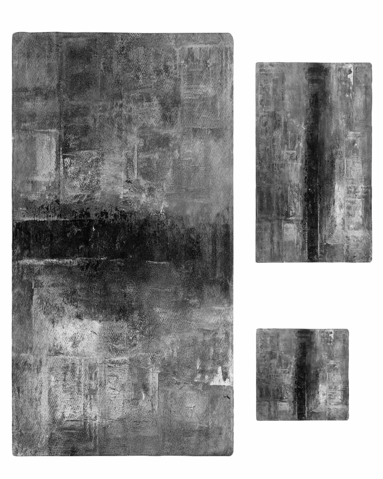 Gray Bath Towels for Bathroom Set,Luxury Microfiber Towels Gifts for Women,Beach Kitchen Hand Hair Face Towel and Dish Washcloth,Retro Oil Painting Modern Abstract Art Aesthetics Towels+Set