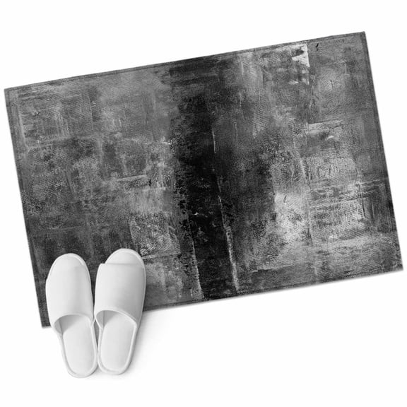 Gray Bathroom Mat 2x3 FT, Non Slip Small Kitchen Mat, Retro Oil Painting Modern Abstract Art Aesthetics Washable Soft Backed Front Door Throw Rug Non-Shedding Indoor Outdoor Doormat for Entryway Sink