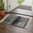 thumbnail image 1 of Gray Bathroom Rug 2'x3', Retro Oil Painting Modern Abstract Art Aesthetics Low Profile Front Entryway Rug with Tassels, Woven Cotton Washable Kitchen Mat Carpet for Foyer Bedroom Back Door Decor, 1 of 9