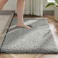 thumbnail image 1 of Gray Bathroom Rug 24x36 Non Slip Fluffy Bath Mat for Bathroom Floor Washable Plush Luxury Bath Rug for Tub Soft Shaggy Absorbent Shower Sink Mat, 1 of 18