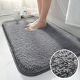 thumbnail image 1 of Gray Bathroom Rug Mat, Extra Soft and Absorbent Microfiber Bath Rugs, Non-Slip Plush Shaggy Bath Carpet, Machine Wash Dry, Bath Mats for Bathroom Floor, Tub and Shower, 1 of 7