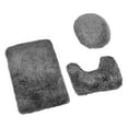 thumbnail image 1 of Gray Bathroom Rug Set, 3Piece Black Bath Mat, for Bathroom Non-Slip Bathroom Mats, Water Absorbent Bath Rug, U-Shaped Contour Rug Toilet Lid Cover, 1 of 5