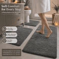 thumbnail image 1 of Gray Bathroom Rug Set, Gray 3-Piece Memory Foam Bathroom Rug Set, Soft Absorbent Non-Slip Bath Mat, Home Bathroom Laundry Room Decor, Stylish Design to Match Home Decor, 1 of 13
