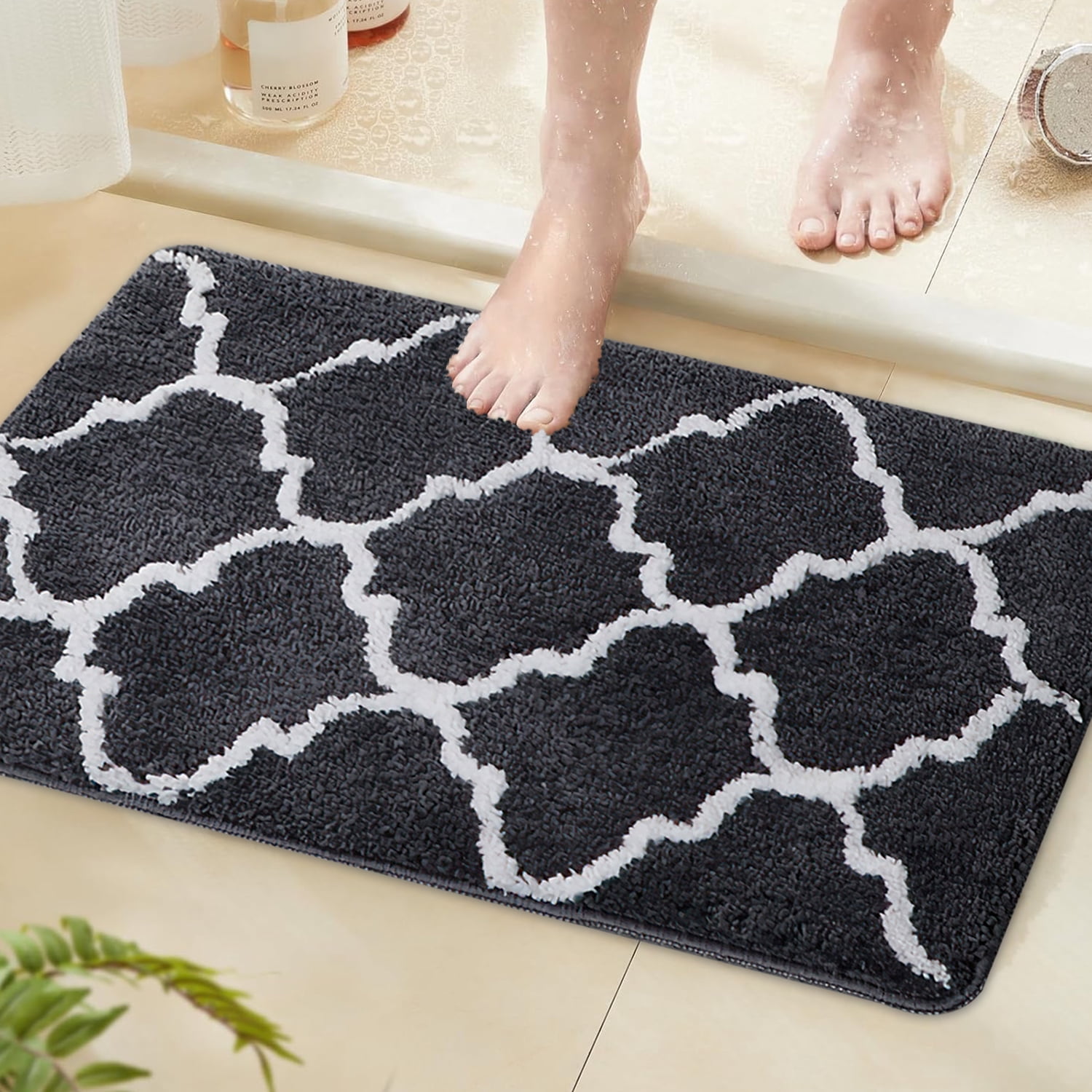 Gray Bathroom Rugs 16" x 24", Thick Soft Bath Mats for Bathroom Non ...