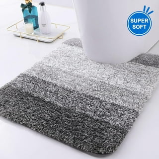 Anjee 16x23.5 inches Bathroom Rugs, Dirt Resistant and Quick Dry Shower  Floor Mat, Non Slip Bath Rug for Bathroom, Gray