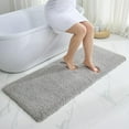 thumbnail image 1 of Gray Bathroom Runner Rug 24x59 Non Slip Fluffy Long Bath Mat for Bathroom Floor Washable Plush Luxury Bath Rug for Tub Absorbent Shower Sink Mat Bedside Rug, 1 of 18