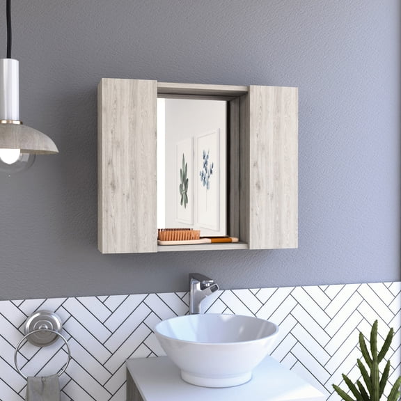 Gray Bathroom Storage | Modern Design with Shelving | Organize Items