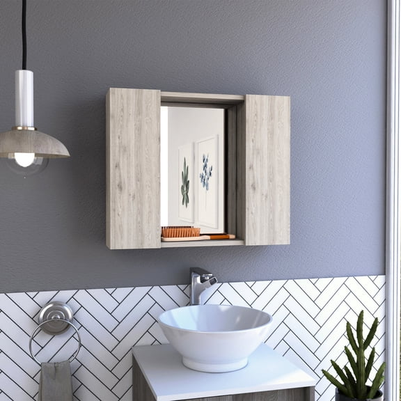 Gray Bathroom Storage | Stylish Design for Home Interior | Humidity-Resistant Board | Solves Clutter Problem