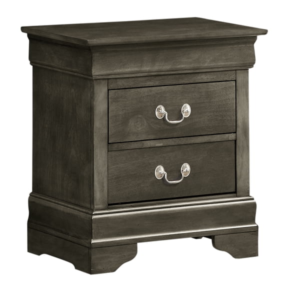 Gray Bedroom Nightstand With Two Drawers - Maximizes Storage Space In For Ensures Sturdiness And Style