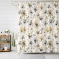 thumbnail image 1 of Gray Beige Floral Shower Curtains for Bathroom, Spring Modern Botanical Flowers Blossom Waterproof Fabric Shower Curtain, Decorative Bathroom Curtain for Bathtub, 72"x72" , No Hooks Included, 1 of 9