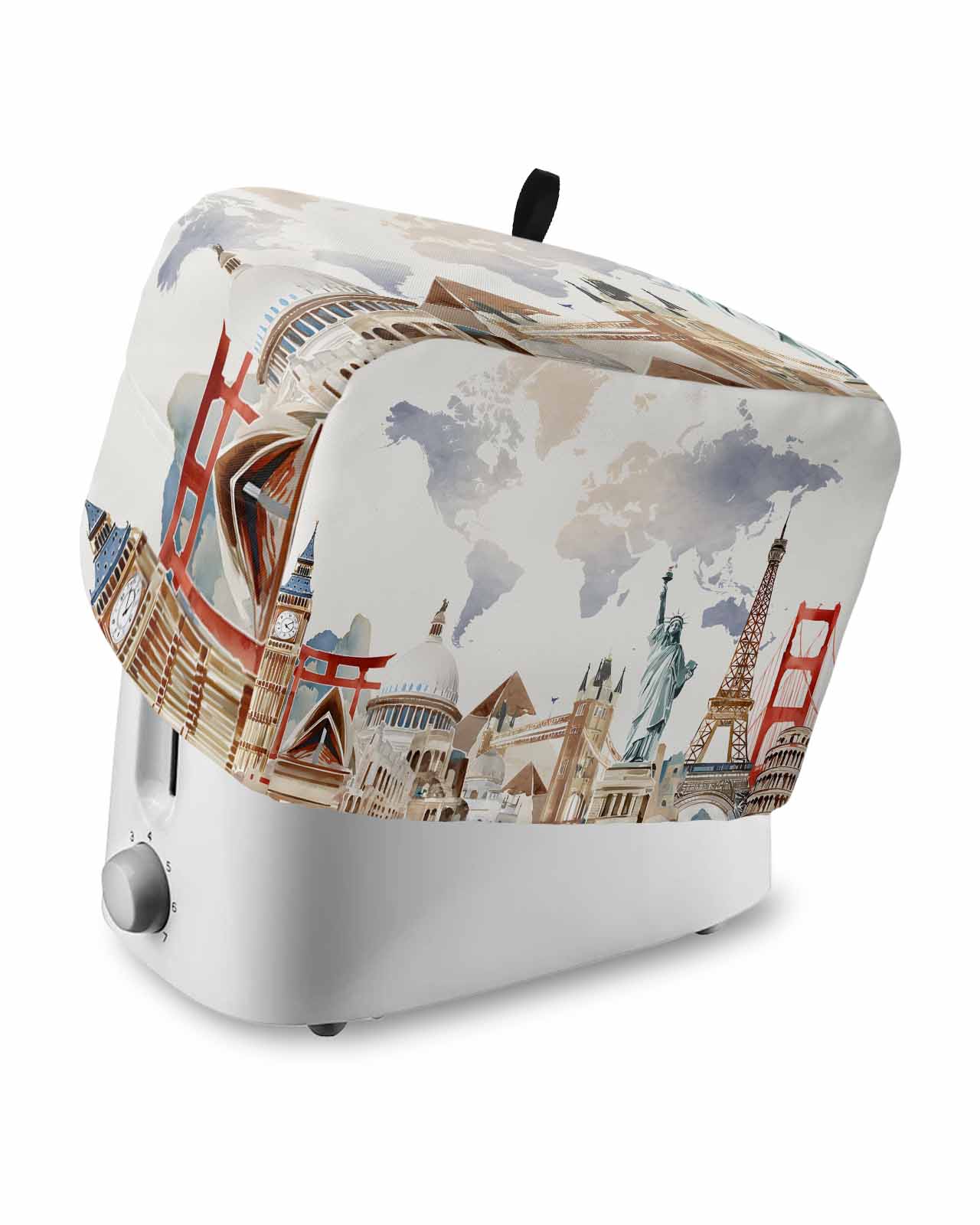 Gray Beige Map Toaster Cover 2 Slice, Small Kitchen Appliance Covers ...
