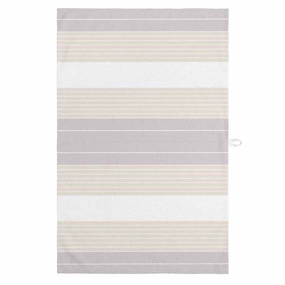 Gray Beige Stripe 1 Pack Kitchen Towel, Water Absorbent Dish Towel, Modern Art Horizontal Striped Decorative Hand Towels - Quick Drying Cloth for Cooking Baking, 18x28 Inch