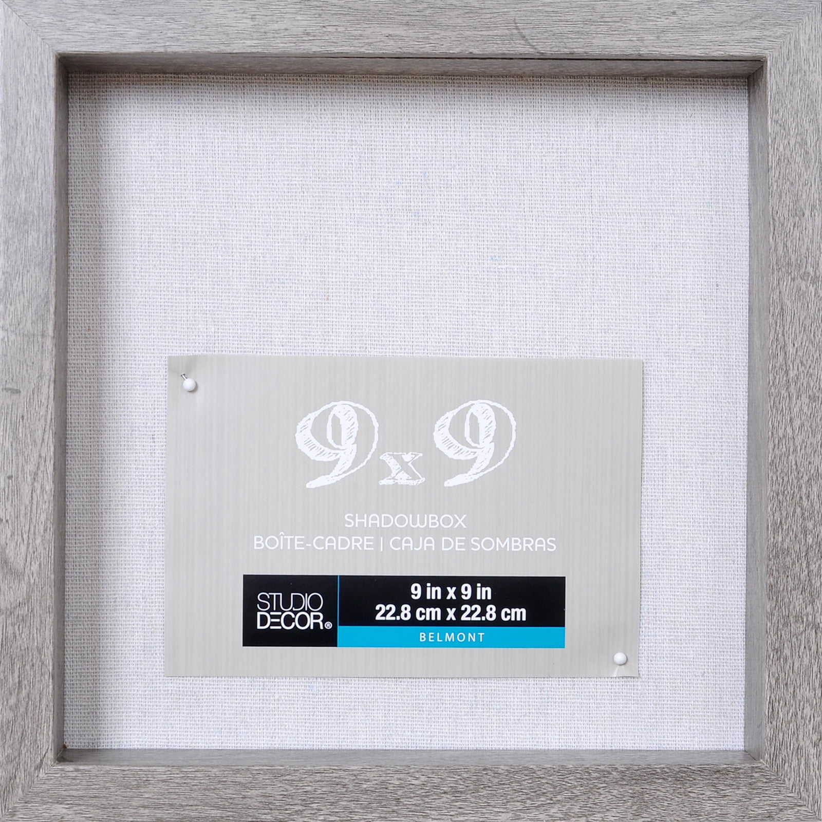 Gray 9" x 9" Wooden Shadow Box Frame