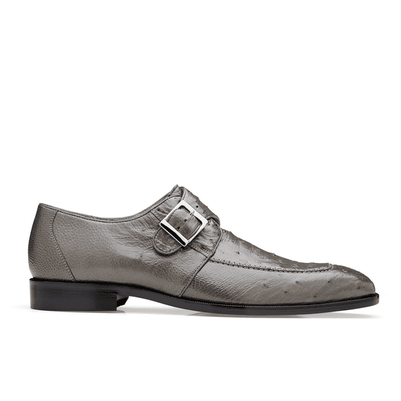 Gray Belvedere Josh Ostrich Single Buckle Men's Dress Shoe 114011