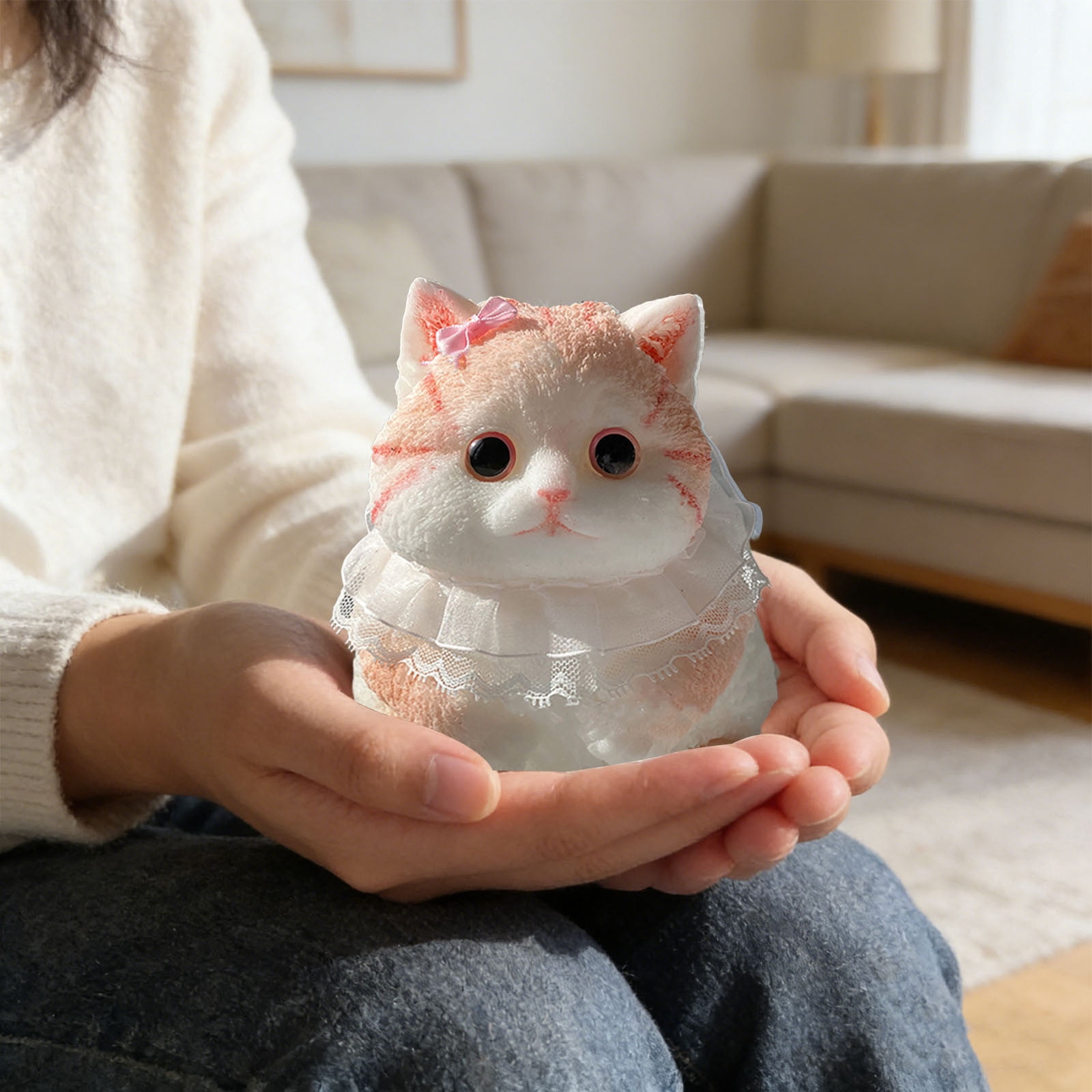 Gray Big Squishies Cat Toy, Handmade Large Cute Soft Cat Funny Squeeze Toys for Stress Relief, Cat Shaped Squishies Toys,Cat Toy pet Simulation Cut cat Pinch Toy,B
