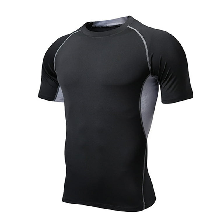 Gray Big and Tall T-Shirts Compression Shirts Short Sleeve Gray Big and Tall T-Shirts Compression Shirts Short Sleeve