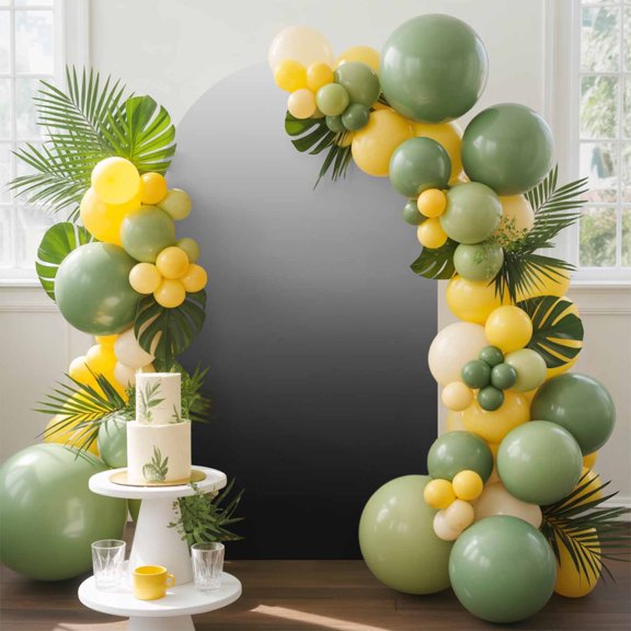 Gray Black Arch Backdrop Cover, 6.6FT, Gradient Spandex Arch Covers Double-Sided Backdrop for Wedding Birthday Party Photo Background Decoration