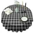 thumbnail image 1 of Gray Black Checkerboard Checkered Pattern Round Tablecloth 60"x60",Wrinkle Wipeable Table Cloth for Kitchen Dining Room Picnic Patio Party, 1 of 6