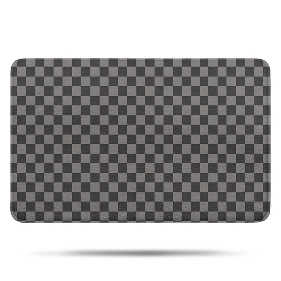 Gray and Black Checkerboard Pattern Bathroom Rugs Mat,Non Slip Microfiber Bathroom Rug,Rubber Backing,Soft Bathroom Mats for Bathroom Floor,Tub and Shower,17x27in(43x68cm)