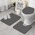 thumbnail image 1 of Gray and Black Checkerboard Pattern Bathroom Rugs Sets 3 Piece,Toilet Cover Set,Absorbent Non Slip Bathroom Mats Sets with U-Shaped Contour Rug Toilet Rug Set, 1 of 5