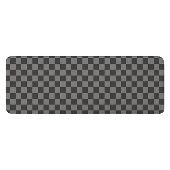 Gray and Black Checkerboard Pattern Kitchen Rug Mat,Kitchen Runner Rugs Non Skid Washable,Decorative Kitchen Floor Mats for Kitchen,Sink,Laundry,17"x47.2"