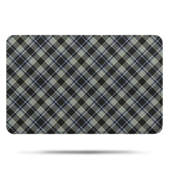 Gray Black Checkered Pattern Bathroom Rugs Mat,Non Slip Microfiber Bathroom Rug,Rubber Backing,Soft Bathroom Mats for Bathroom Floor,Tub and Shower,17x27in(43x68cm)