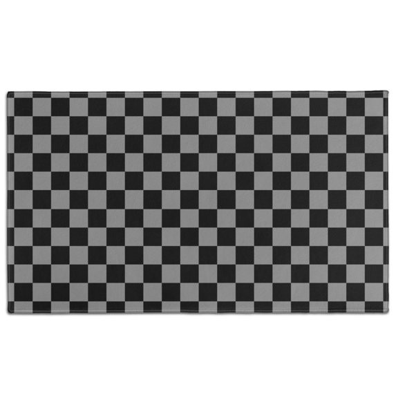 Gray and Black Checkered Pattern Door Rugs,Washable Non Slip Door Mats Indoor,Decorative Door Mats,Entry Mat Indoor for Entrance,Bedroom,Kitchen,Bathroom,17"x30"