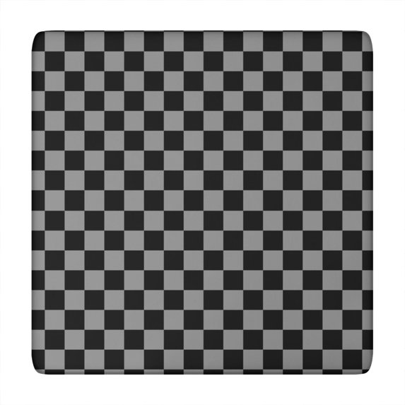 Gray and Black Checkered Pattern Square Fitted Tablecloth with Elastic Edge,Square Table Cover,Washable Elastic Table Cover for Home Kitchen Party Decor 34"x34"