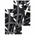 thumbnail image 1 of Gray Black Geometric Kitchen Dish Towels for Drying Dishes Set of 2, Modern Art Abstract Grey Line Waffle Weave Microfiber Hand Tea Bathroom Towels Quick Dry & Absorbent Towel 15.7x23.6, 1 of 7