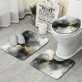 thumbnail image 1 of Gray Black Gold Marble Pattern Bathroom Rugs Sets 3 Piece,Toilet Cover Set,Absorbent Non Slip Bathroom Mats Sets with U-Shaped Contour Rug Toilet Rug Set, 1 of 5