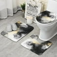 thumbnail image 1 of Gray Black Gold Marble Pattern Bathroom Rugs Sets 3 Piece,Toilet Cover Set,Absorbent Non Slip Bathroom Mats Sets with U-Shaped Contour Rug Toilet Rug Set, 1 of 5