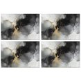 thumbnail image 1 of Gray Black Gold Marble Pattern Summer Placemats Table Placemats Set Of 4-Linen Kitchen Washable Placemats Table Mats 11.8"x17.7" Non-Slip Heat Resistant, 1 of 6